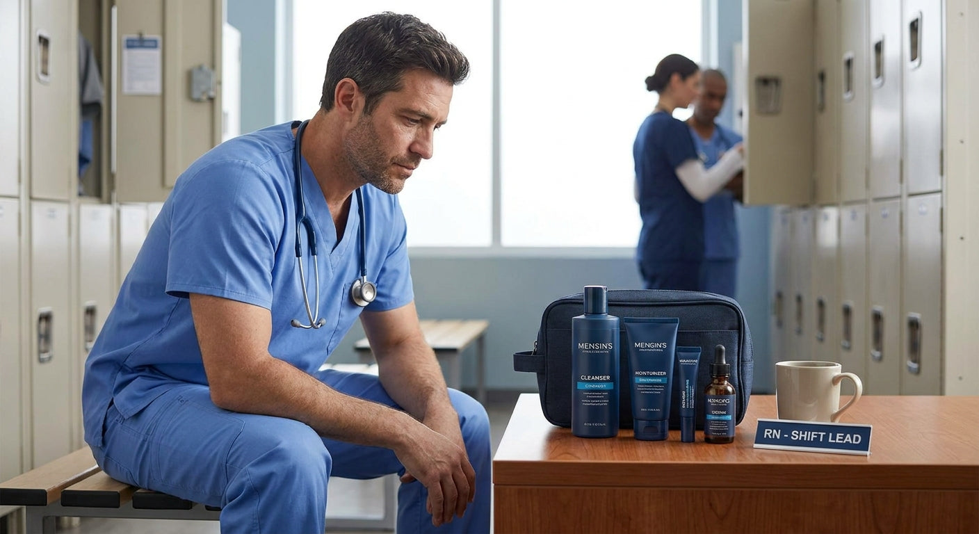 Best skincare set for men working rotating hospital shifts