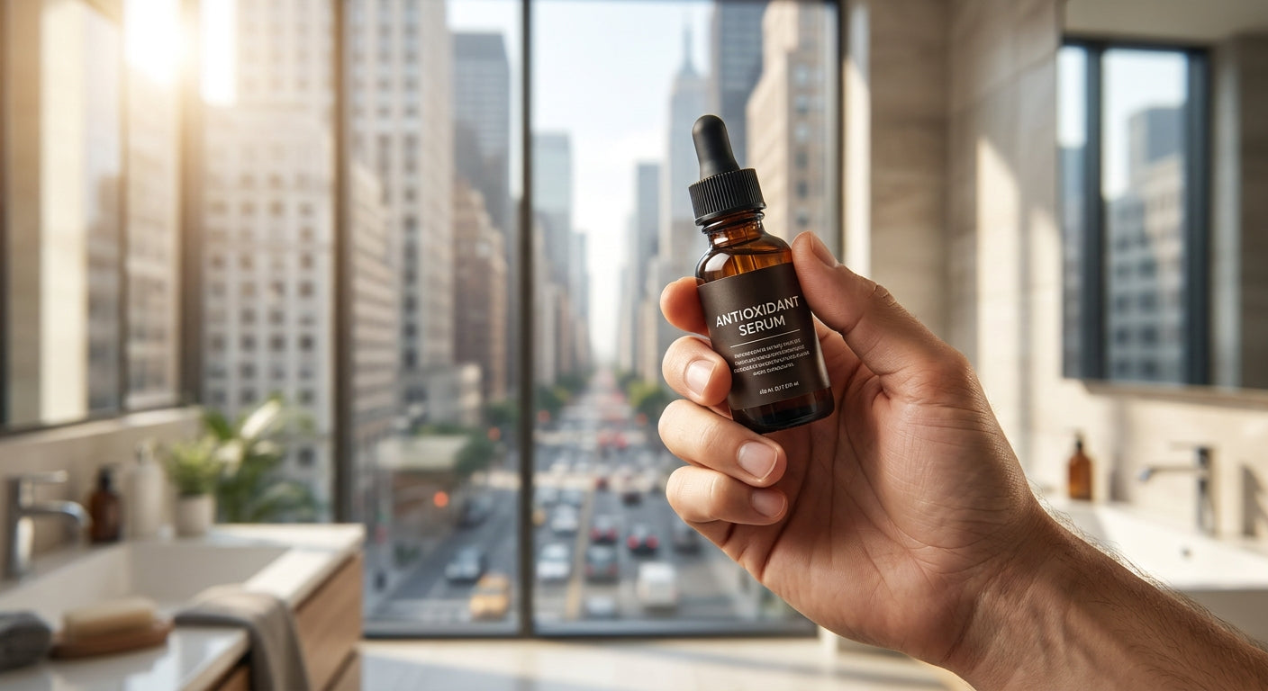 Best antioxidant serum for men exposed to city pollution